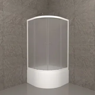 Душевая кабина Triton Вельвет Щ0000065752 90x90 см профиль белый стекло матовое